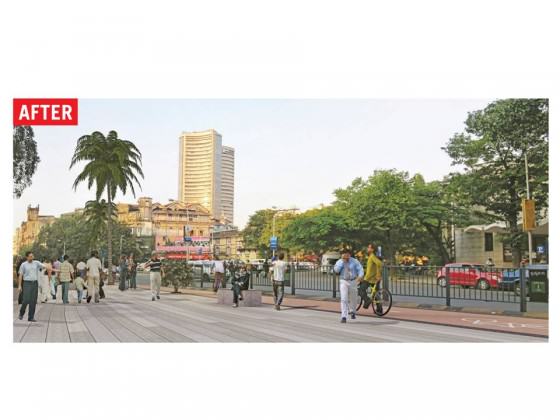 DN road Mumbai after redesigning © Open Mumbai & PK Das © Open Mumbai PK Das