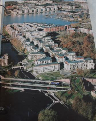 Fragment of Hammarby Sjöstad. Photo by Maria Ignatieva taken in Hammarby Sjöstad environmental information centre. Eco duct is visible in the right corner of this picture.