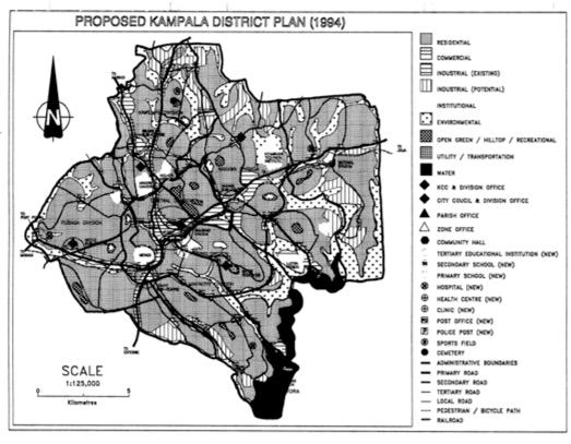 Structure Plan of Kampala 1994 Source: Van Nostrand Associate and KCC 1994