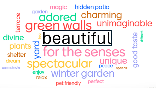 Colorful words in a collage