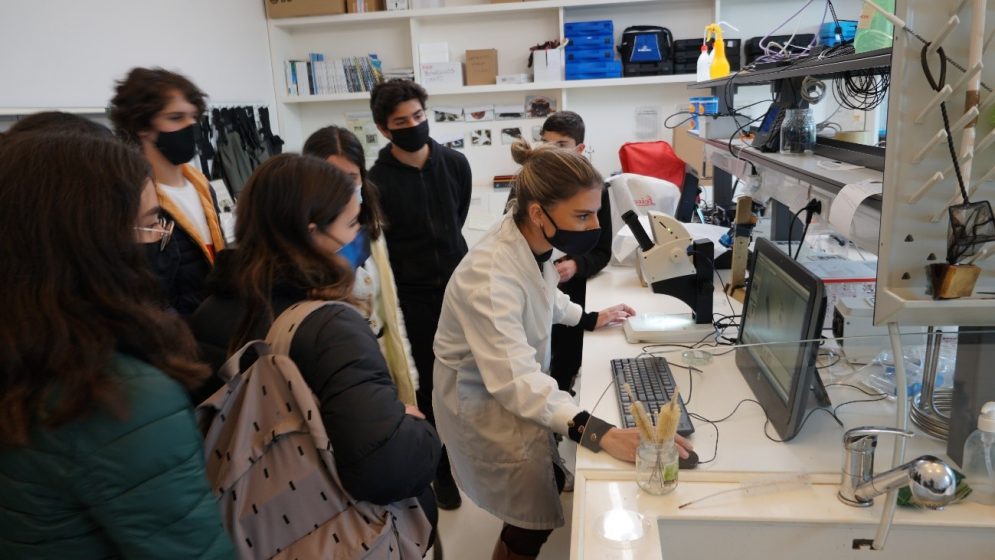 A group of young people in a lab